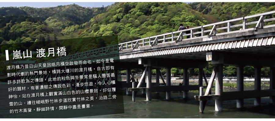 嵐山渡月橋與山景